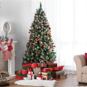 koperoranje kerstbalornamenten voor kerstversiering - 36 stuks kerstboom onbreekbare ornamenten met ophanglus voor vakantie- en feestdecoratie (combo van 6 stijlen in 3 maten)