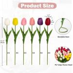 24 stuks tulpen kunstbloemen echte touch latex tulp bloemen decoratie kunstplant lengte 34 cm voor thuis kamer bruiloftsboeket party bloemstuk