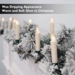 10,5 cm Set van 20 Vlamloze LED Clip Taper Kaarsen met Afstandsbediening voor Kerstboom, Batterij Aangedreven Plastic Mini Clip-On Kaarsen met Timer Wax Druppelen Ontwerp, Indoor e