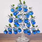 Mooie glaskristallen appels boom met 36 ​​​ stuks appels Fengshui handwerk Chirstmas boom hangende versiering huiswarming geschenken rouge_18 hangt 40 mm appel