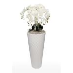 Kunstorchideeën vlinder in decoratie hoge pot kunstplant zeer groot XXL 140 cm als echt (witte knoppen)