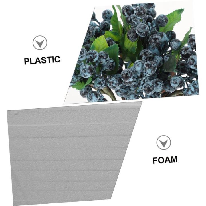 5st Künstliche Beeren Heidelbeerstiel Kranz Beeren Stechpalmenbeerzweige Xams Baumdekor Rote Beere Rote Beerenverzierung Material Für Blumenarrangements Beerenstängel Blue Plast