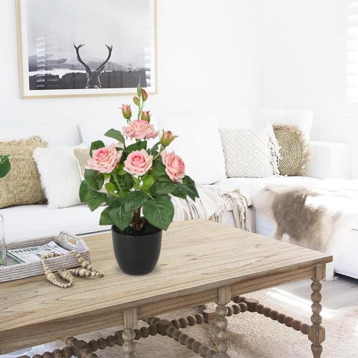 Kunstbloemen, rozenstruik, , kunstrozen in pot, rozenstruik, decoratie, woonkamer, balkon, terras, tuin, bruiloft