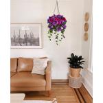 Pansy Kunstbloemen als echte viooltjes, hangende planten, kunstbloemen, Pansy met hanglamp, hoogte 70 cm, kamerplant, struik, decoratieve plant, groene plant
