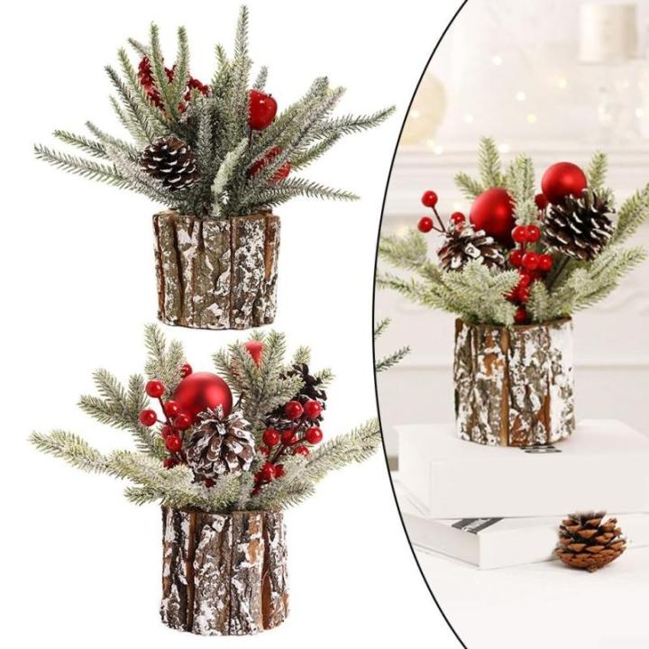Künstlicher Weihnachtsbaum, Simulation, Mini-Weihnachtsbaumschmuck, 25 cm, für Zuhause, Tischplatte, Winter-Weihnachtsdekoration (B)