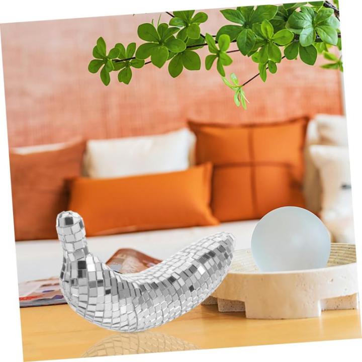 4 Stück Disco-Banane Bühne Ornamente Boho Bananenkostüm Schwimmbad Schaustücke Fischernetz-dekor Gast Laternen Thema Reflektierende Spiegelkugel Disco-Frucht-Requisite Tisch Gl