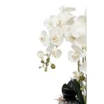 Kunstorchideeën vlinder in decoratie hoge pot kunstplant zeer groot XXL 140 cm als echt (witte knoppen)
