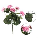 Künstliche Geranien, Blumen, künstliche Pflanze, Geranie, Strauch, Blumen, künstliche Flora, Heimdekoration, Zubehör, künstliche Pflanzen (lila)