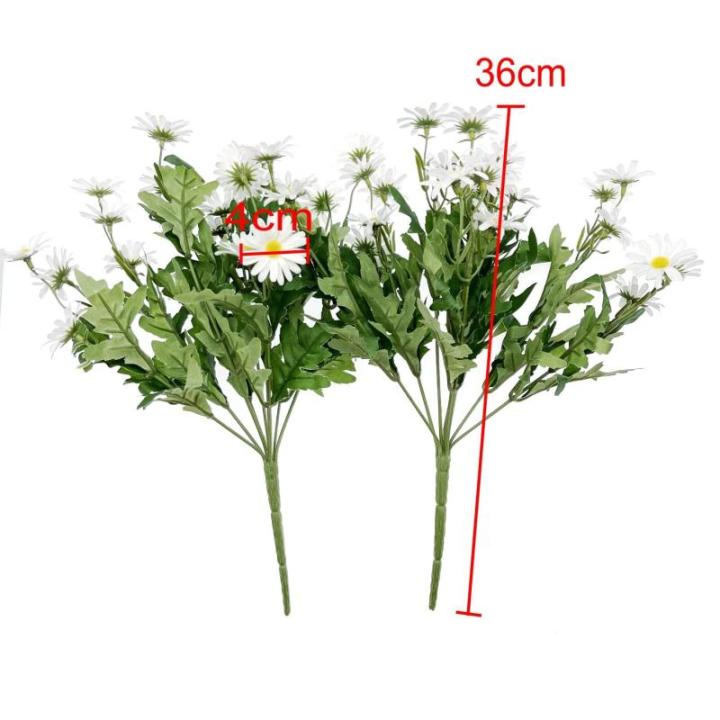 2 x witte margriet boeketten , kunstmatige witte madeliefjes boeket, faux madeliefje bos, margriet takken voor bloemenarrangement, bruiloft middelpunt decoraties