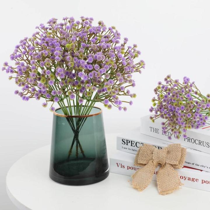 Gypsophila , 10 stuks Gypsophila-planten, voor bruiloft, bruidsboeket, thuis, knutselen en decoratie (paars)