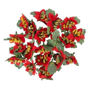 Decoratieve bloemen, , bloemen, verschillende soorten, ca. diameter 8 cm (kerstster 2 - rood - 20 stuks)