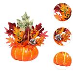 Halloween-Kürbisse, Ahornblätter, Ornament, Herbsternte, Dekor, neuartiges dekoratives Handwerk, Esstisch-Mittelstück für Geschäft und Büro, Style I
