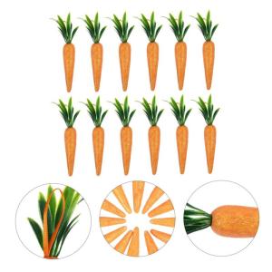 1 Satz Karotten-Ornament Falsches Karottendekor Exquisite Partydekoration Miniaturdekoration Easter Decoration Ozdoby Wielkanocne Karotten-dekor Kreative Ostergeschenke Schaum 12st