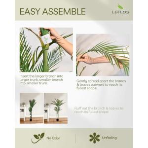165cm künstliche Phoenix Palme, Areca Palme nur für den Innenbereich mit 2 abnehmbaren Stämmen und 24 verstellbaren Palmenblättern, deko für Büro, Laden, Wohnung und Party