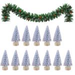 12 Stück Weihnachtsbaum Klein, Weihnachtsbaum Deko Künstlich Klein Bereifte Zeder, Winterschmuck, Tisch Modell Bäume, Kleine Sisalbäume Für Weiße Weihnachts Dekoration
