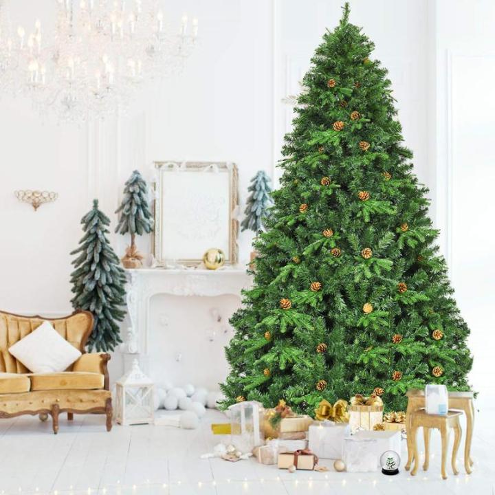 240cm LED Künstlicher Weihnachtsbaum, Christbaum mit Klappsystem und Metallständer, Tannenbaum geschmückt, Kunstbaum Weihnachten ideal für Zuhause, Büro, Geschäfte und Hotels