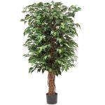 Ficus Benjamini , grote kunstboom, 123 cm hoog met 672 bladeren, ideaal voor de eetkamer en entree en interieurdecoratie