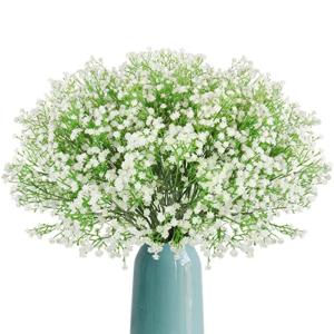 12 stuks Gypsophila kunstmatige bloemen, nep baby adem Gypsophila bloemen boeketten, nep bloemen voor DIY bruiloft boeket partij tafelstukken bloemstukken en Home Decor