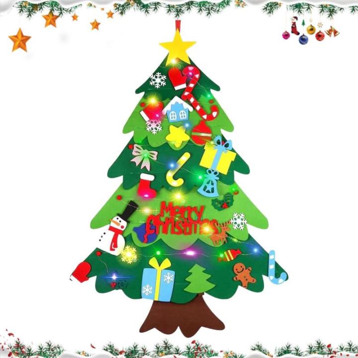 Kid Felt Christmas Tree | Wall Art Decor | Christmas Tree Wall Decor | Felt Christmas Tree | Christmas Tree For Kids Interactive Fun For Children's Rooms, Bedrooms, Dormitories