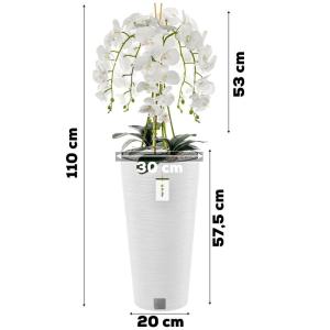 Kunstorchidee cascade boeket wit in pot wit H 110 cm thuiskantoor decoratie, kunstplant orchidee, kunstbloem, kunstorchidee in pot