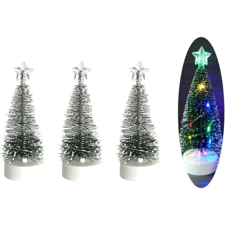 Weihnachtsbaum Klein mit Beleuchtung 3PCS Tisch Mini Weihnachtsbaum Geschmückt mit LED Lichterkette Tabletop Kleiner Weihnachtsbaum Mini Tannenbaum Künstlich Klein Weihnachtsdeko