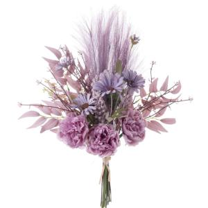 Kunstblumen Künstliche Pflanzen Blumen Deko Seidenblumen Pfingstrose Blumenarrangements Kernstück Hochzeit Blumenstrauß(lila)