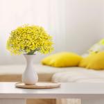 Gypsophila , 10 stuks, Gypsophila , sluierkruid, namaakbloemen, boeketten voor bruiloft, bruid, feest, thuis, herfstdecoratie (geel)