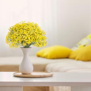 Gypsophila , 10 stuks, Gypsophila , sluierkruid, namaakbloemen, boeketten voor bruiloft, bruid, feest, thuis, herfstdecoratie (geel)