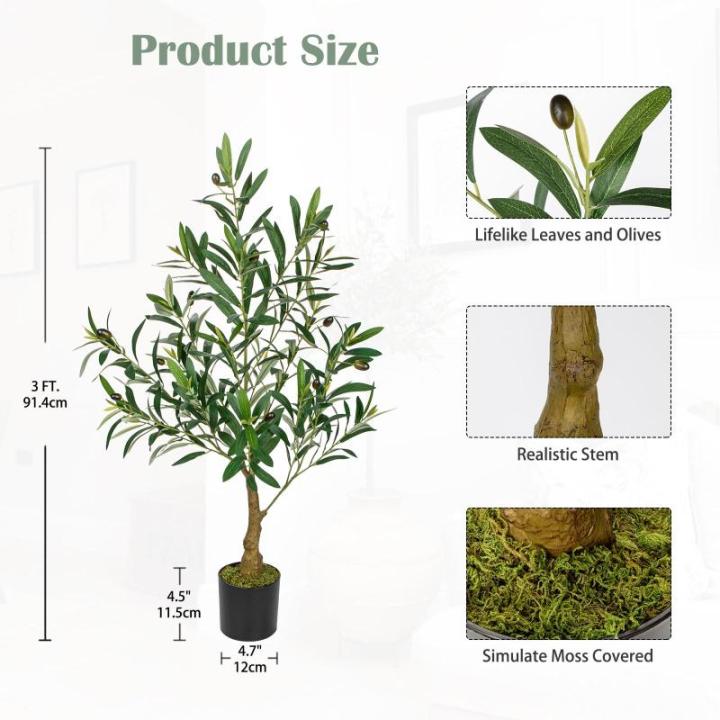 90 cm, olijfboom, kunstplant, grote , , nep plastic planten in pot, kunstboom, als echt voor woondecoratie, kamerdecoratie, slaapkamerdecoratie