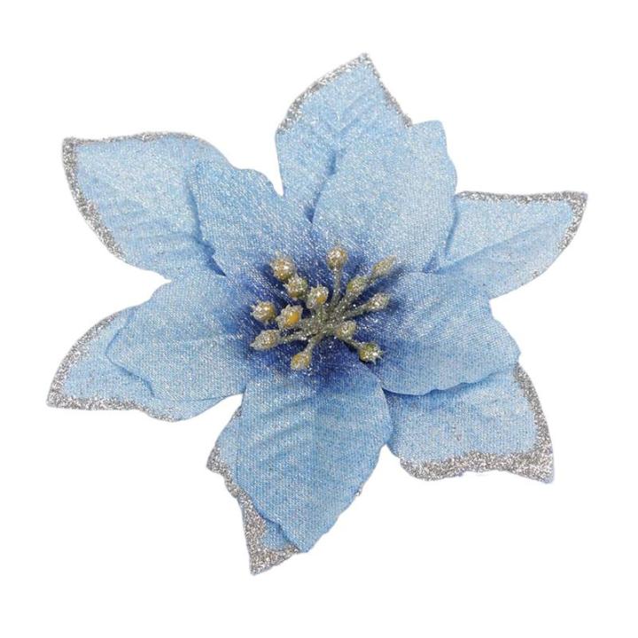10/20/40pcs Weihnachtsbaum Dekorationen Künstliche Blumen Glitzer Faux Hochzeit Blumen Ornamente Für Weihnachtsbaum Neues Jahr Home Outdoor Dekoration