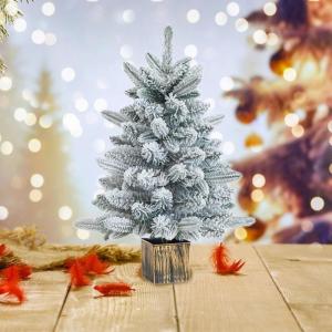 Mini-Weihnachtsbaum, Miniatur-Baumsammlung, Tischdekoration, dekorativer verschneiter Baum, Tisch-Weihnachtsbaum für Party-Shop-Schaufenster, 60 cm Runder AST