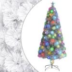 Künstlicher Weihnachtsbaum mit Beleuchtung Weiß 150cm Glasfaser Christbaum Kunstbaum Dekobaum Tannenbaum Weihnachten Künstlicher Weihnachtsbaum für Weihnachtsdeko