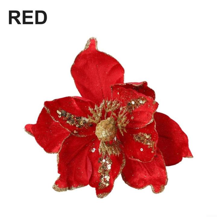 Glitzernder Weihnachtsstern, Weihnachtsbaumschmuck, hängende Dekoration für Weihnachtsbaum, Hochzeit, Party, Kranz, Dekoration (rot)