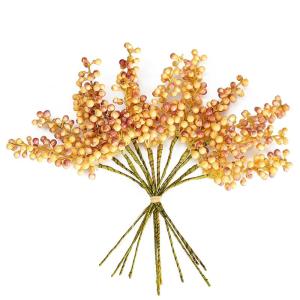 Simulierte Beerenzweige, 12 Stück, Künstliche Beeren, Biegbare Stiele, Zweige, Künstliche Früchte, wasserdichte Beerenzweige für Zuhause, Haus, Küche, Tisch, Korb (E)