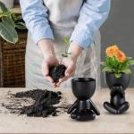 Niedliche Mini-Blumentöpfe aus Keramik, Blumentöpfe Sukkulenten, 2 Stück kreative kleine Figuren Mini-Blumentöpfe für den Innenbereich, kleine Blumentöpfe für Tisch, Terrass
