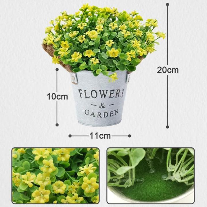 Kunstplanten Decoratieve Bloemen, voor Buiten Binnen Kunstplanten in Potten, Ambachten voor Huisdecoratie, Kamerdecoratie, Kantoor, Keuken, Tuin (Geel)