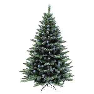 Künstlicher Weihnachtsbaum aus Blauer Fichte mit PE- und PVC-Zweigen for Zuhause, Büro, Urlaub, Innen- und Außendekoration, beflockter voller Baum aus Fichte mit Metallscharnier