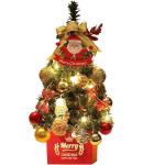 Mini Weihnachtsbaum Künstlich mit LED Beleuchtung Künstlicher Weihnachtsbaum Klein für Weinachtsdekorationen Tischplatte Tannenbaum Geschmückt Tisch Weihnachtsbaum mit Ornament