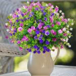 voor buiten, uv-bestendig, kunstplanten, bloemen in grote hoeveelheden voor het ophangen van plantenbakken, buiten, veranda, vaas, thuis, raamdecoratie, 6 bundels