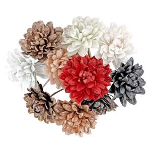 Decoratieve bloemen, , bloemen, ca. diameter 7 cm (dahlia - kleurrijk - 10 stuks)