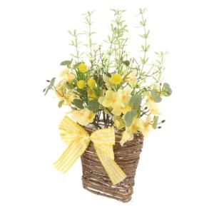 Blumenkorb-Ornamente kunstpflanze kunstplflanze blumenarrangement künstliche Dekorationen für die Haustür Blumen zum Aufhängen an der Haustür Kunstblumen mit Korb Plastik