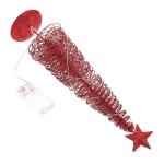 1stk Leuchtender Weihnachtsbaum Beleuchtete Birke Künstliches Baumlicht Künstlicher Gefälschter Weihnachtsbaum Bleistiftbaum Beleuchten Desktop-Weihnachtsbaum Schmiedeeisen Rot