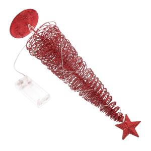 1stk Leuchtender Weihnachtsbaum Beleuchtete Birke Künstliches Baumlicht Künstlicher Gefälschter Weihnachtsbaum Bleistiftbaum Beleuchten Desktop-Weihnachtsbaum Schmiedeeisen Rot
