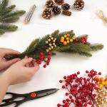 25x Decoratieve tak - decoratieve kleine takken met bessen - decoratieve takken als tafeldecoratie - knutselaccessoires voor doe-het-zelfwerkzaamheden (25 stuks - rode bessen 2)