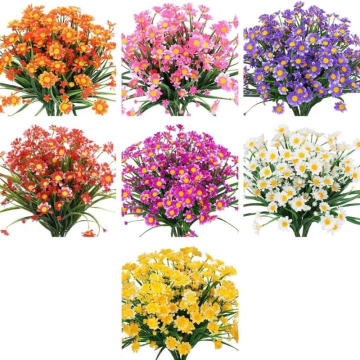 Künstliche Blumen Gänseblümchen UV-beständig Farbecht Kunststoff Pflanze für Home Decor