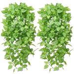 2 Pièces de Plantes Artificielles 105cm Faux Lierre Artificielles Vertes Utilisées pour Salon Appartement Salle de Bain Cuisine Balcon