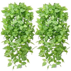 2 Pièces de Plantes Artificielles 105cm Faux Lierre Artificielles Vertes Utilisées pour Salon Appartement Salle de Bain Cuisine Balcon