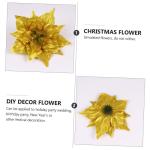 14 STK Künstliche Blumen Weihnachtsglitzerblume Stoff Weihnachtsstern Blumen Gold Kunstblumen Zur Dekoration Glitzerblumen Kuchendekorationen Weihnachtsglitter Große Kugeln Sport