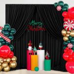Schwarzer Polyester-Hintergrund: faltenfreier schwarzer Hintergrund, Vorhang, 2 Stück, 1,6 x 3 m, Halloween-Hintergrund für Geburtstag, Junggesellenabschied, Party, Bühne, Fotog