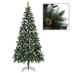 Künstlicher Weihnachtsbaum Kiefernzapfen Weißem Glitzer 210 cm, Tannenbaum Künstlich, Christmas Tree, Tannenbaum Deko, Weihnachtsbäume, Christbaum - 284319